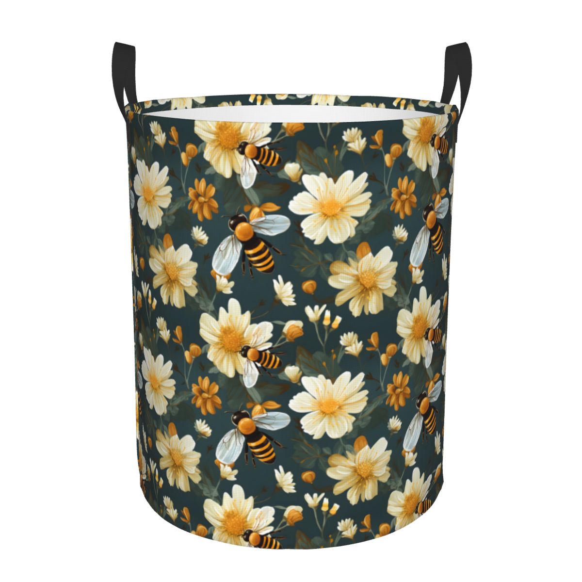 Baby Nursery Laundry Hamper - ハニカムと蜂の模様のランドリーバスケット、折りたたみ式ベビーハンパー、保育園のおもちゃオーガナイザー収納ビン