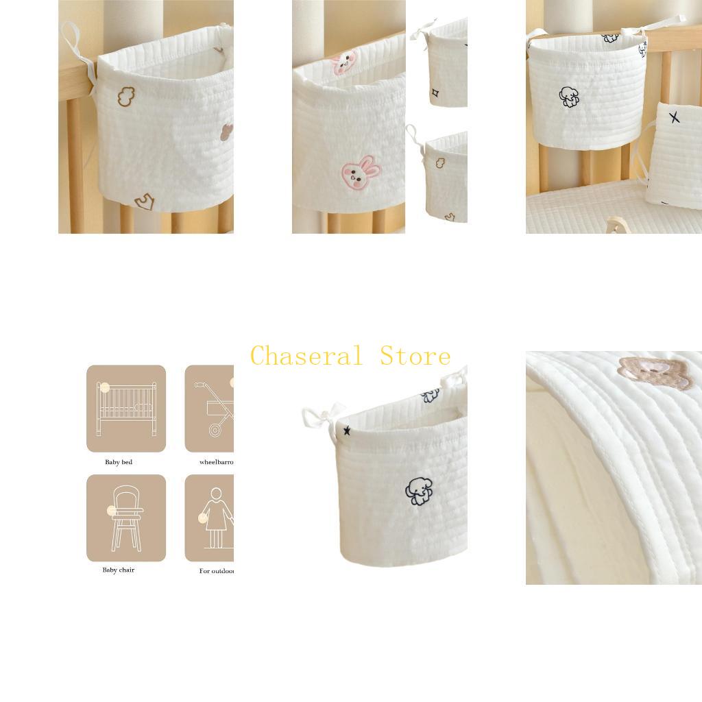 Baby Nursery Stores - E7CE ベビーベッドポケットオーガナイザー省スペース保育園ベッドサイドストレージお手入れ簡単収納バッグコットンボトルとおもちゃを保持するため