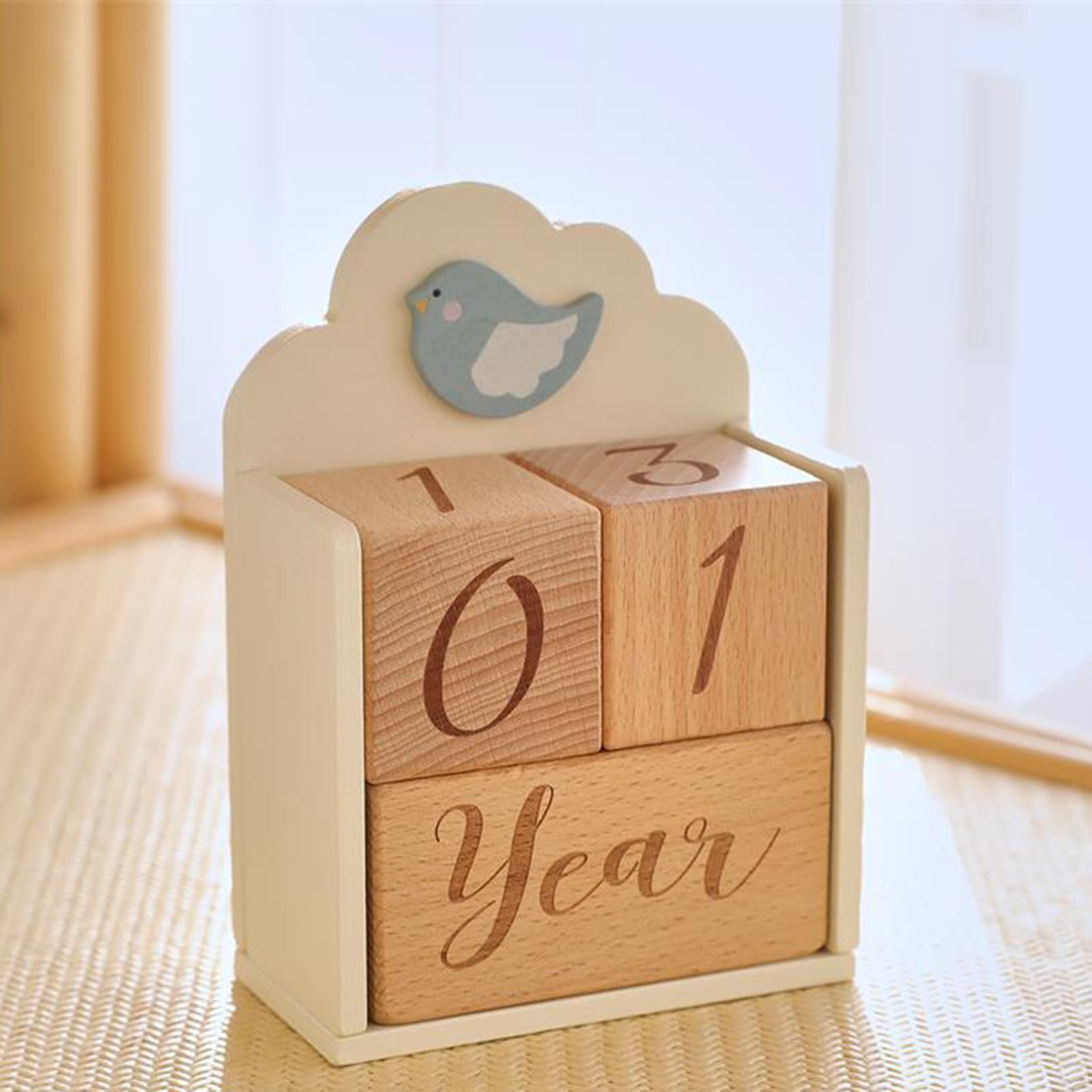 Baby Nursery Age - 木製ベビー年齢ブロック ユニークなポータブル軽量実用的な保育園の装飾