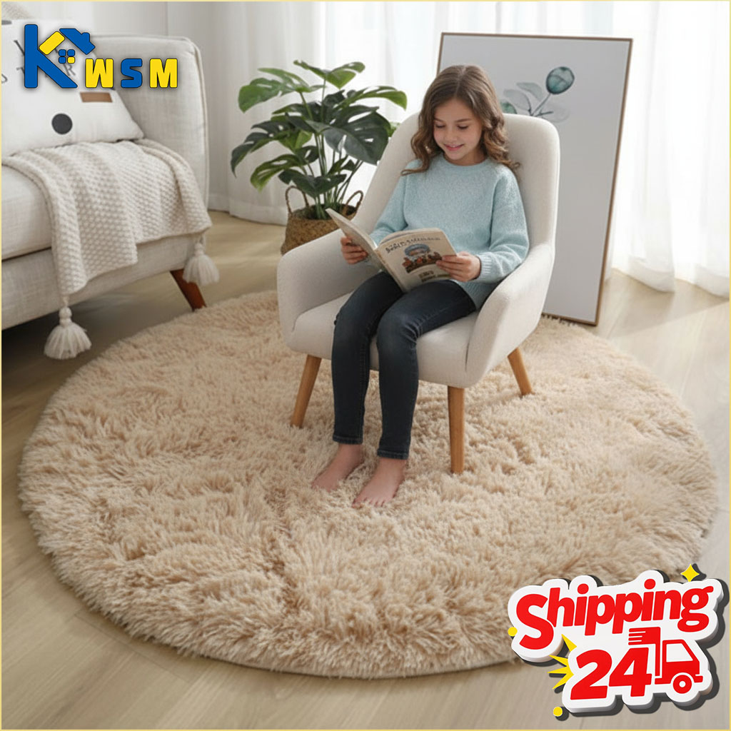 Baby Nursery Mat - 超ソフトふわふわ丸型ラグ、リビングルームの装飾用ぬいぐるみカーペット、居心地の良い寝室、子供部屋、ホームフロアマット、装飾用
