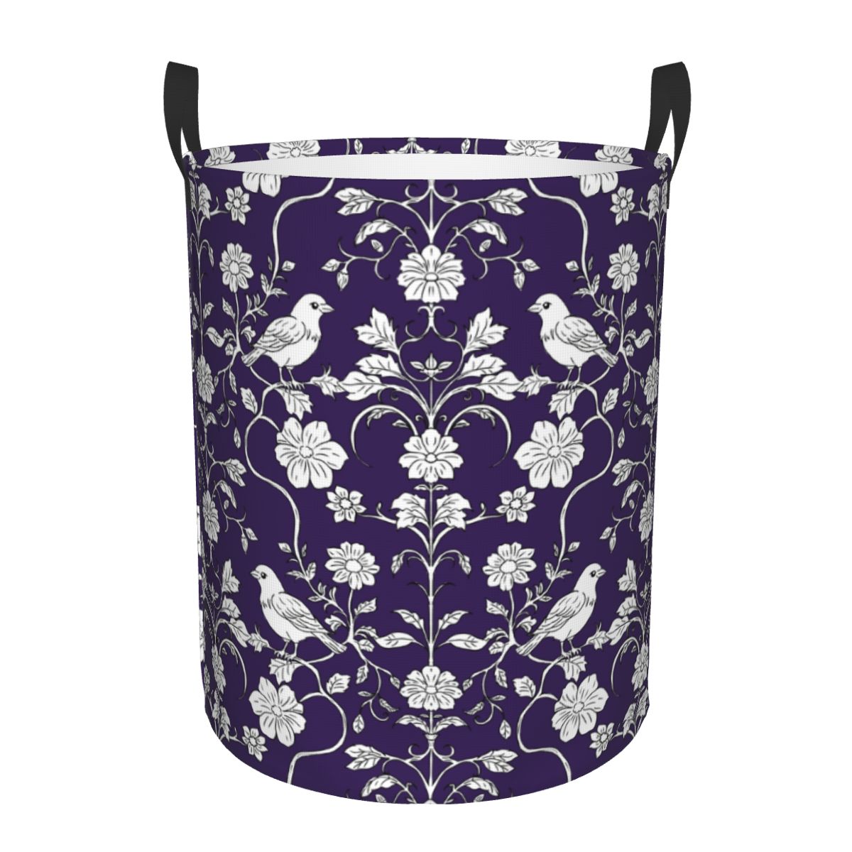 Baby Nursery Laundry Hamper - 鳥と花柄のランドリーバスケット、折りたたみ式ベビーハンパー、保育園のおもちゃオーガナイザー収納ビン
