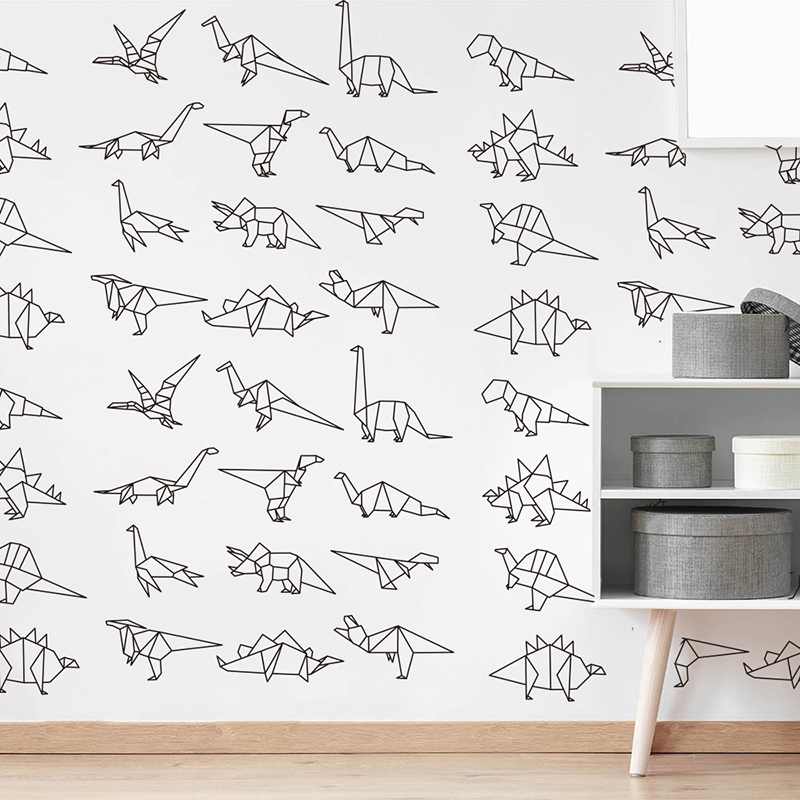 Baby Zoo Nursery - 恐竜の動物の絵が描かれたウォールステッカー,子供部屋用のビニールステッカー