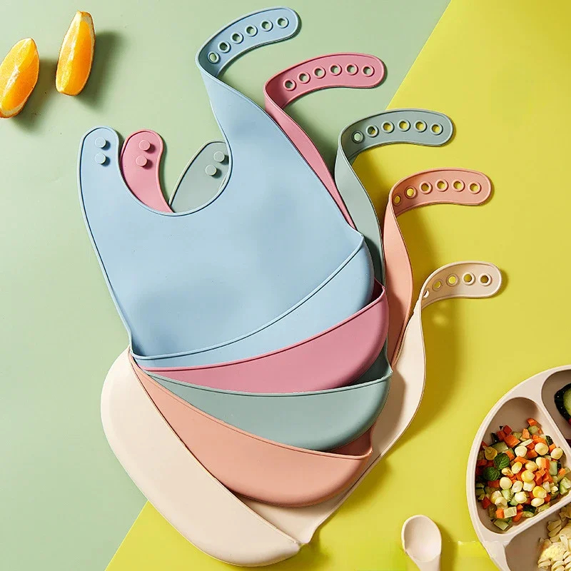 Baby Nursery Things - 1-4 個ベビーよだれかけ調節可能な防水よだれかけ赤ちゃんソフト食用シリコーン新生児唾液滴るタオルよだれかけ子供スカーフ