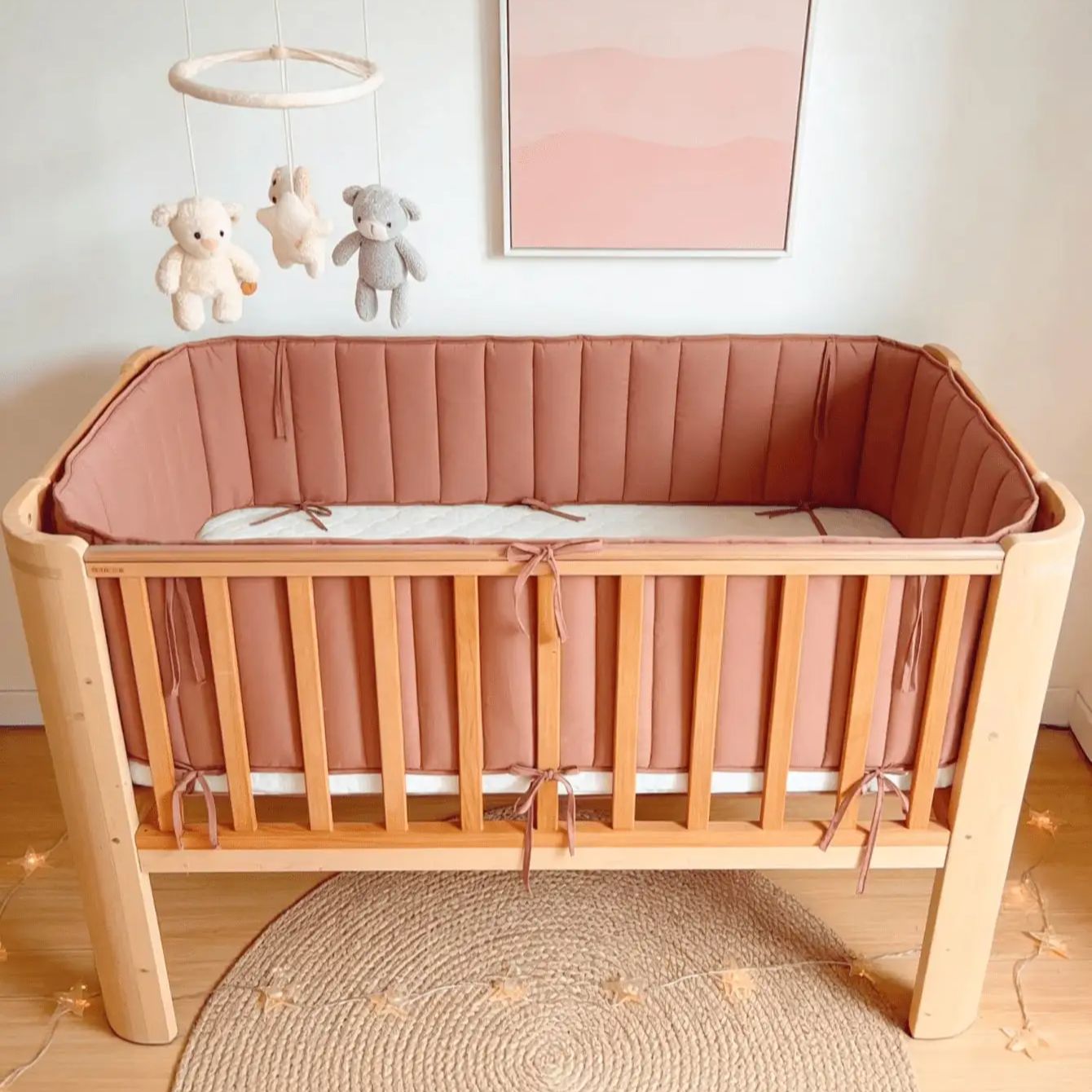 Baby Nursery Glider - ベビーベッド用バンパー、柔らかい寝具用ベビーベッドバンパー、ベビーベッド用柵、新生児用クッション、子供用編み込み式ベビーベッドバリア