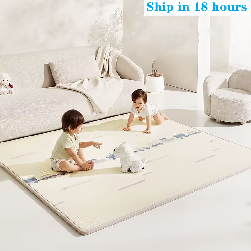 Baby Nursery Mat - 1 センチメートル/0.5 センチメートル厚みのかわいい鹿の赤ちゃんプレイマット教育カーペット保育園クライミングパッド子供敷物アクティビティゲームおもちゃ