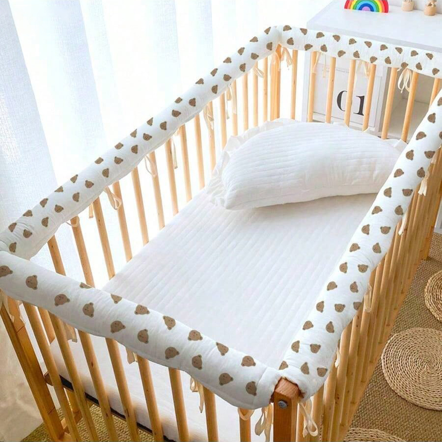 Baby Nursery Glider - 3個入りベビーベッドバンパーストリップ、ベビー用連結ベッド - ガードレール保護ストリップ - 噛みつき防止エッジ保護、背面に通気性のあるメッシュ、かわいいアニマルプリント柄、洗濯機で洗えます。 赤ちゃんへのクリスマス、ハロウィン、感謝祭に最適な贈り物！