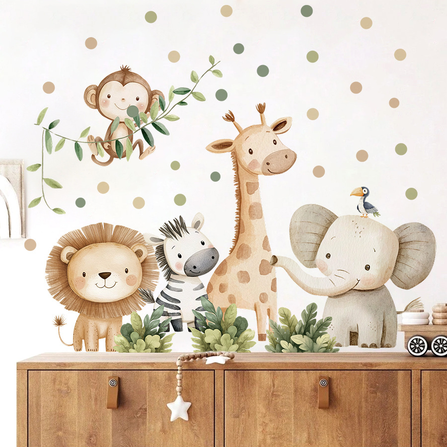自由奔放に生きる森の動物ウォールステッカーキッズルーム用男の - Baby Nursery Elephant のレビューと価格
