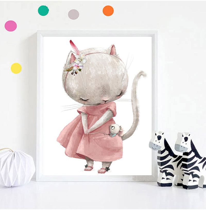 1PC フレームレス装飾アートプリント、クマウサギアートキャ - Baby Nursery Paintings のレビューと価格