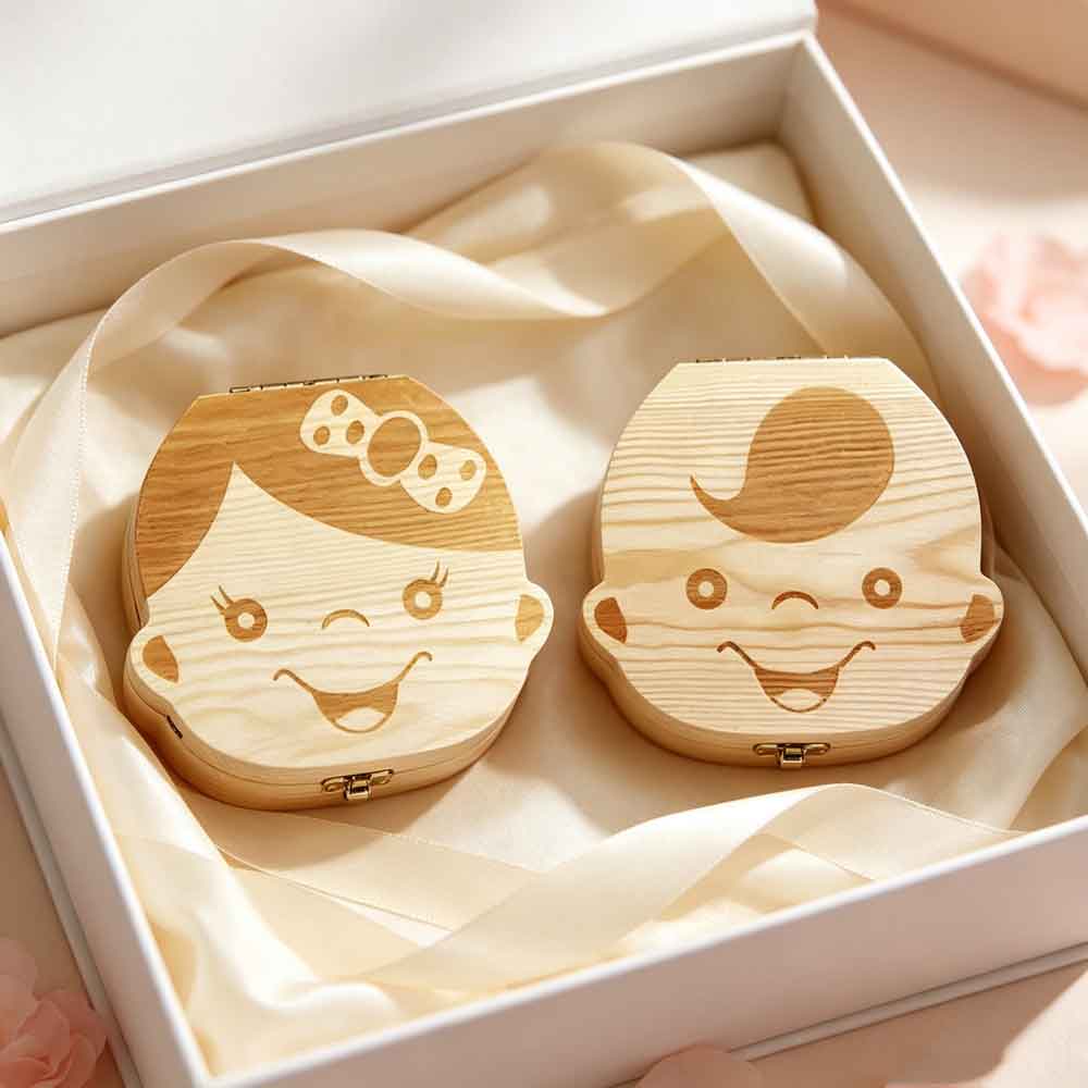 vvocciドイツ製木製乳歯オーガナイザー収納ギフト記念品男 - Baby Keepsake Box のレビューと価格