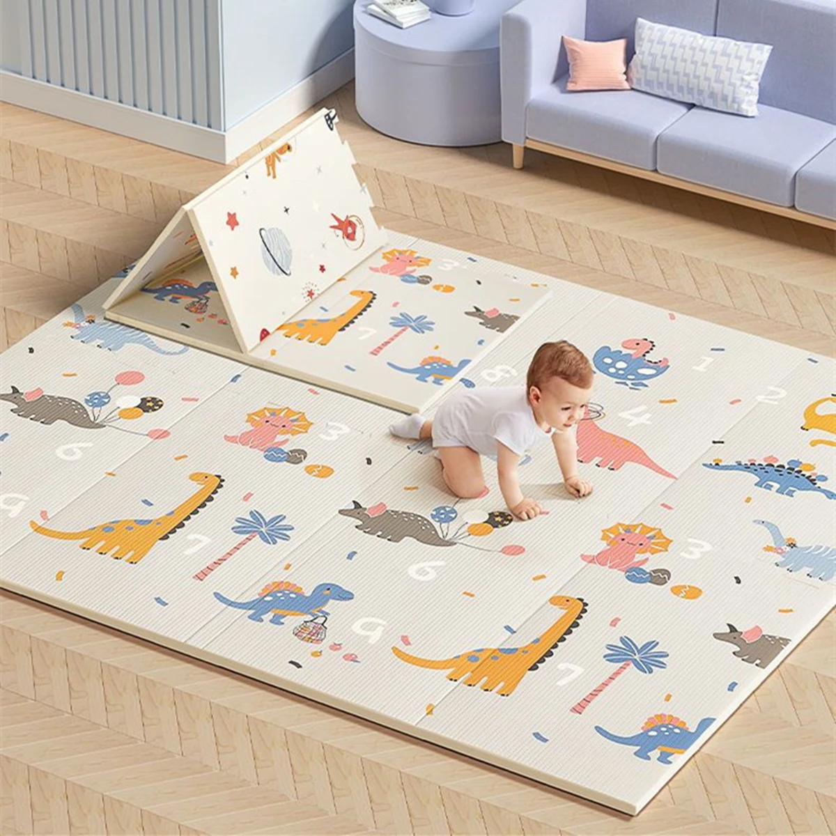 非毒性教育用折りたたみ式子供用カーペットベビープレイマット保 - Baby Nursery Mat のレビューと価格