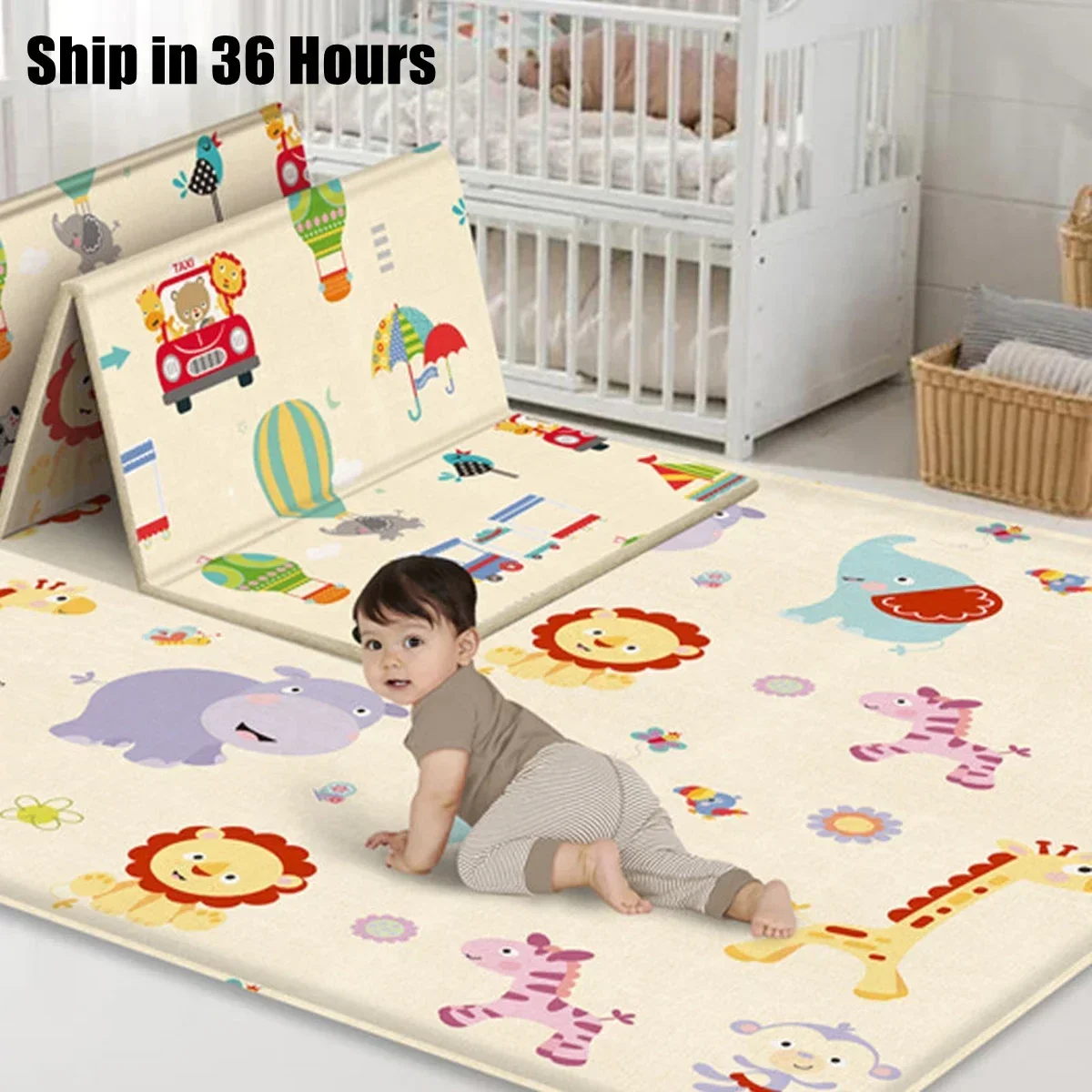 非毒性教育用折りたたみ式子供用カーペットベビープレイマット保 - Baby Nursery Mat のレビューと価格