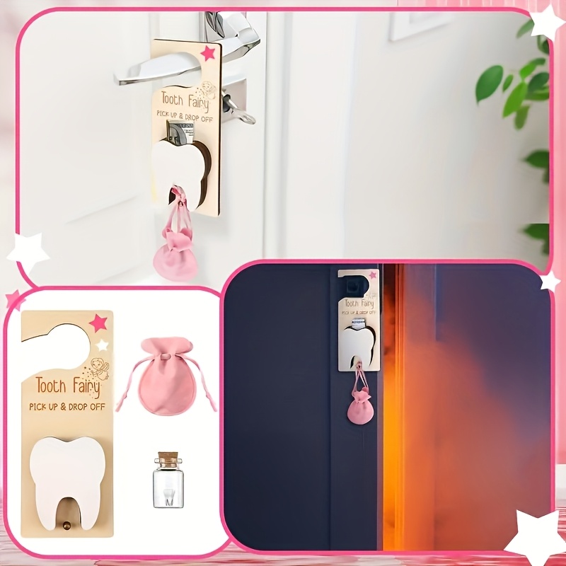 歯の妖精のドアサイン装飾、乳歯の記念品ボックスセット（木製歯 - Baby Keepsake Box のレビューと価格