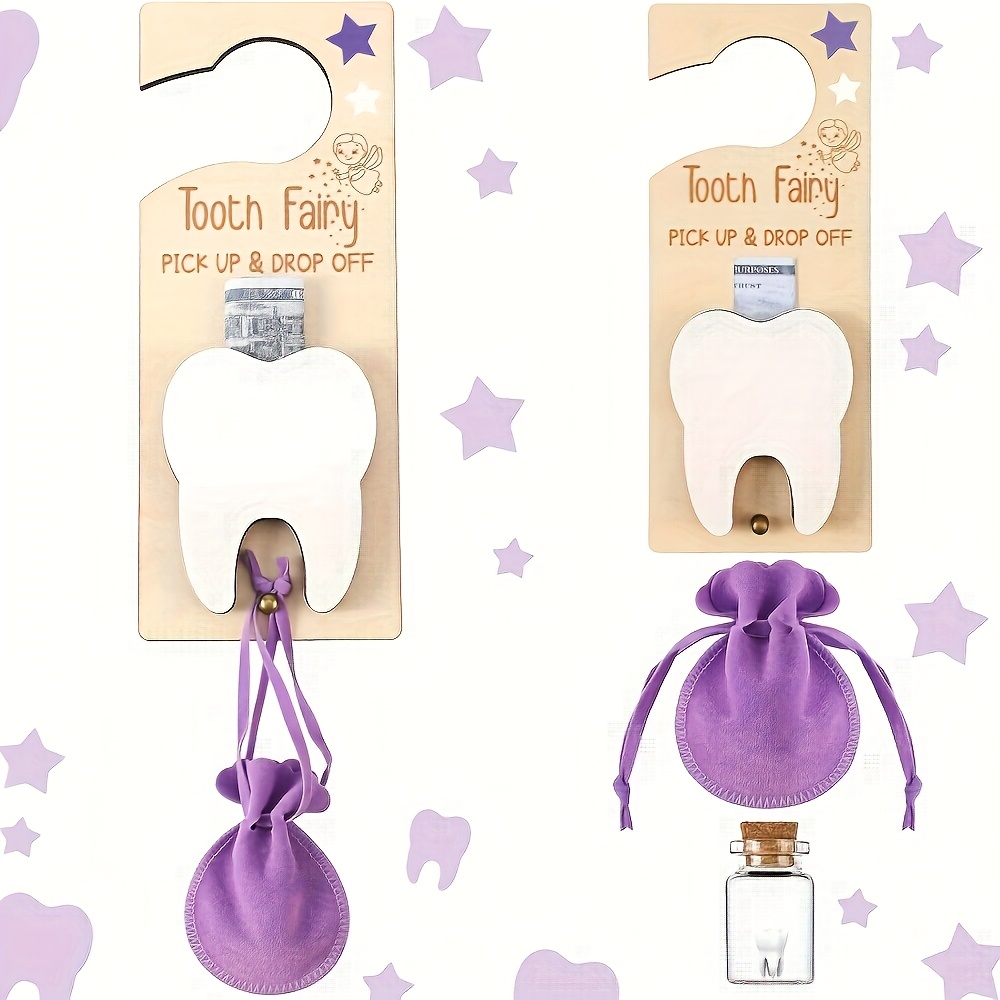 歯の妖精のドアサイン装飾、乳歯の記念品ボックスセット（木製歯 - Baby Keepsake Box のレビューと価格