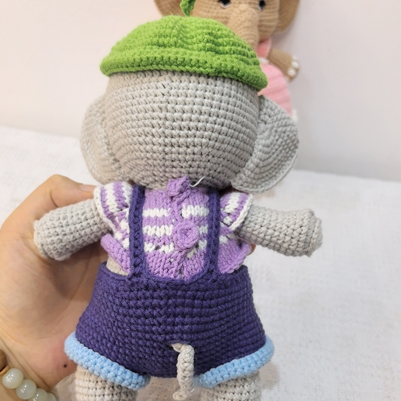 手作りニットの柔らかい編みぐるみ象のぬいぐるみ - 手作りの - Baby Nursery Elephant のレビューと価格