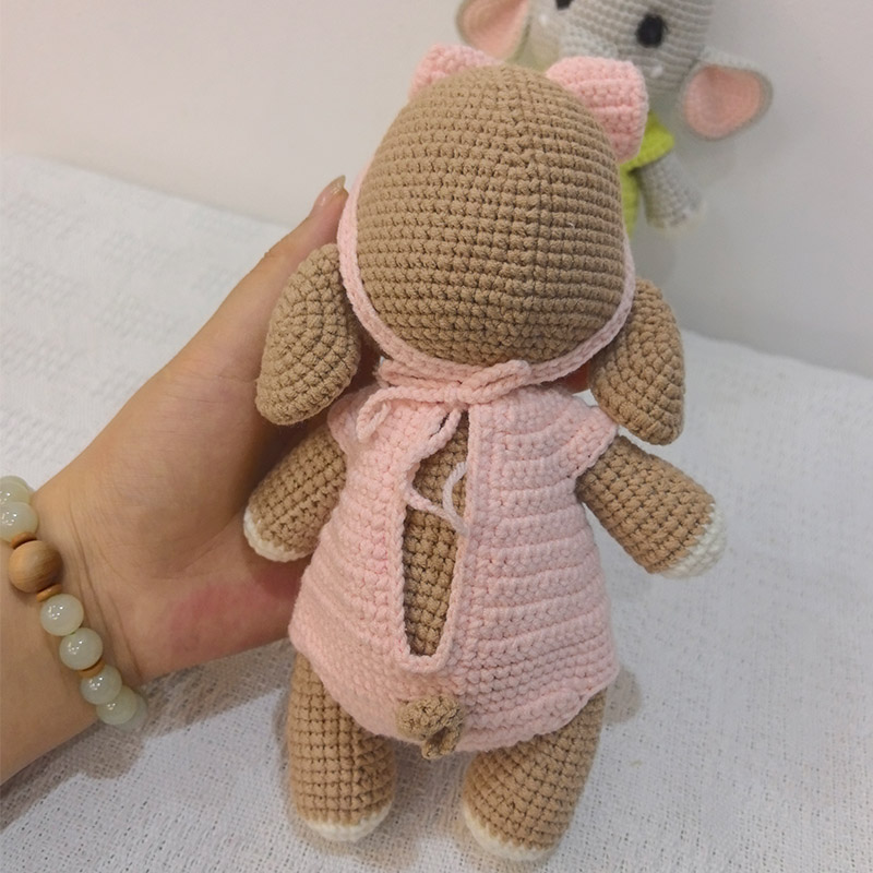 手作りのかぎ針編みの象のカップルのぬいぐるみ - かわいい柔 - Baby Nursery Elephant のレビューと価格