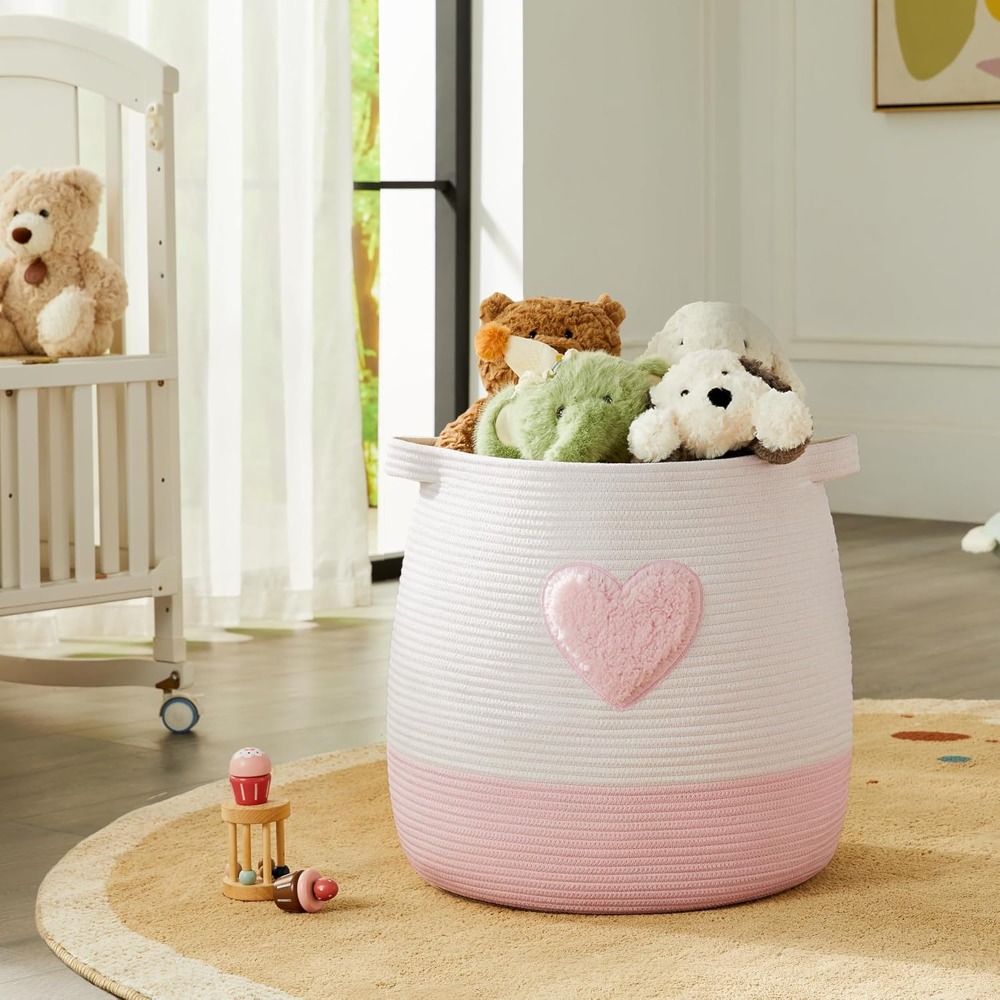 ピンクのランドリーバスケット、子供用女の子用ブランケットバス - Baby Nursery Laundry Hamper のレビューと価格