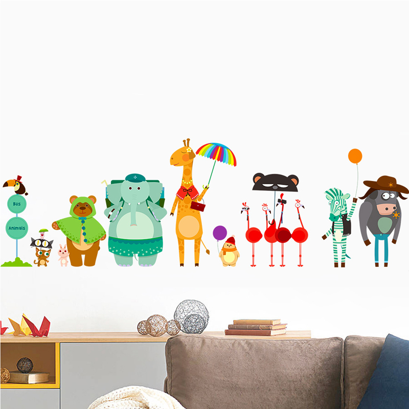 動物園の形をした子供のための動物のウォールステッカー,子供部 - Baby Zoo Nursery のレビューと価格