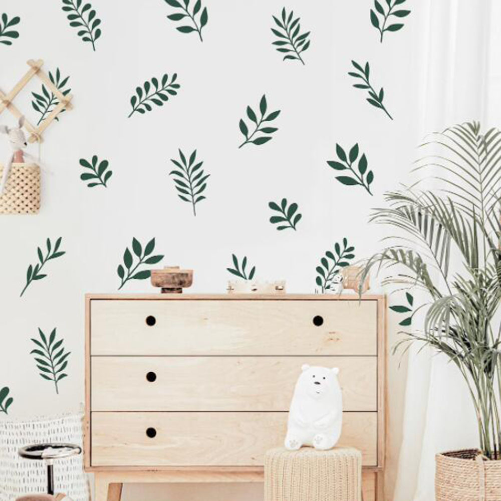 41 個植物の葉の壁のステッカープレイルーム寝室自然植物木の - Baby Nursery Things のレビューと価格