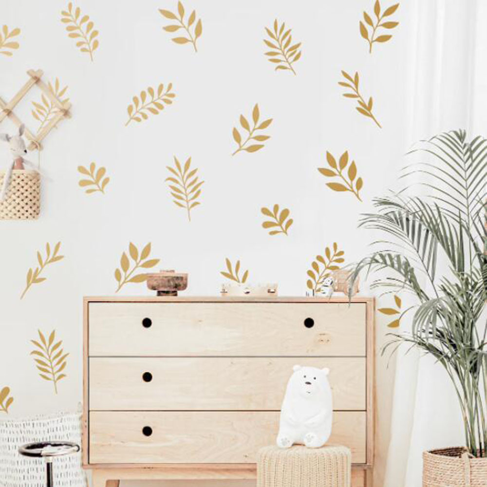 41 個植物の葉の壁のステッカープレイルーム寝室自然植物木の - Baby Nursery Things のレビューと価格