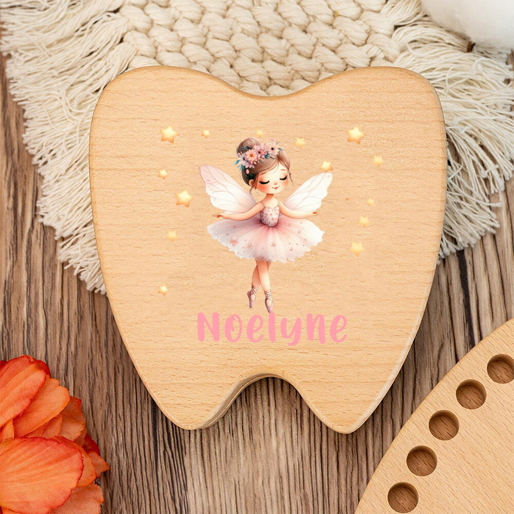 パーソナライズされた歯の妖精木製ボックス カスタム記念品ボッ - Baby Keepsake Box のレビューと価格