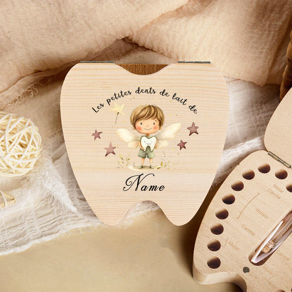 パーソナライズされた歯の妖精ボックス 乳歯保管ボックス 歯の - Baby Keepsake Box のレビューと価格