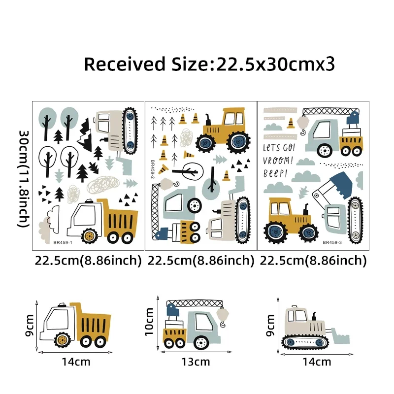 手描きのかわいい車貨物トラックの壁のステッカーキッズルーム車 - Baby Nursery Things のレビューと価格