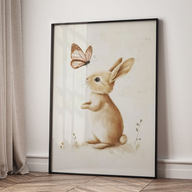 クマウサギキツネ鹿リスネズミ動物ポスター保育園壁アートキャン - Baby Nursery Paintings のレビューと価格