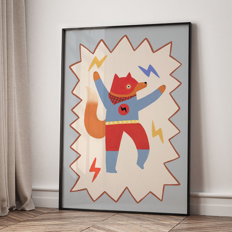 面白い漫画の超クールな子供部屋の壁飾りキャンバス絵画、クマ、 - Baby Nursery Paintings のレビューと価格